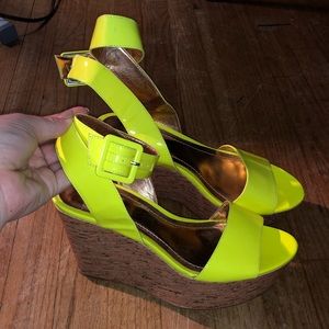 BCBGeneration neon platform wedges - sz 8.5